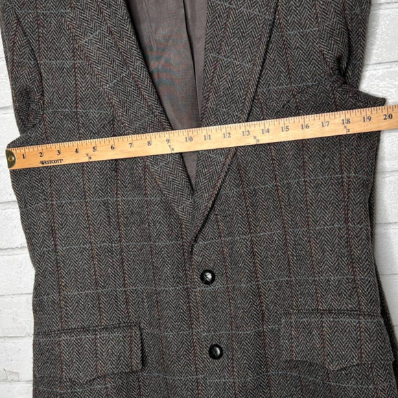 Levis 40L Vintage 70s Western Tweed Blazer 2 Button Herringbone Jacket Gray - Picture 7 of 9